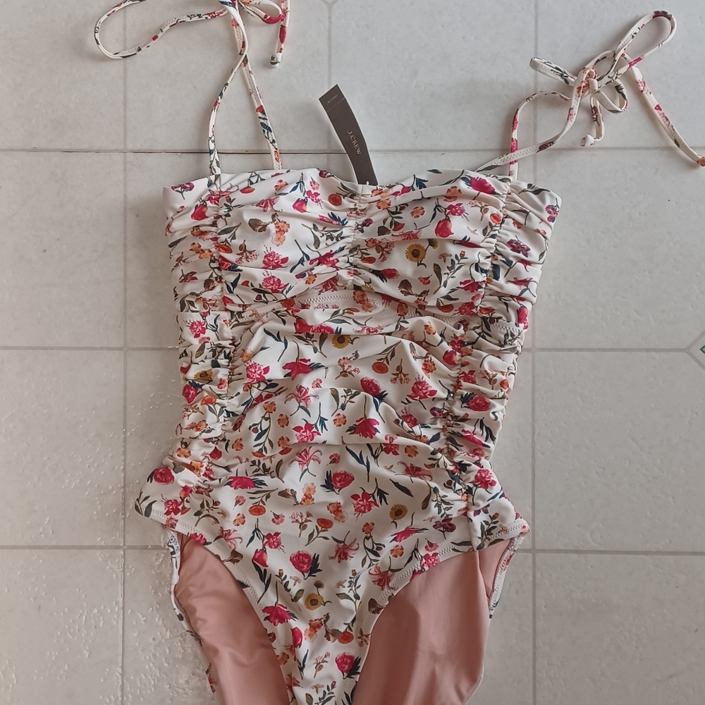 Reimagined by J Crew Floral Ruched Swimsuit